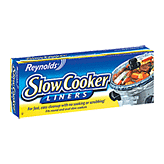 Reynolds  slow cooker liners, 13in. x 21in., 3 to 6.5 quart round and oval slow cookers Left Picture